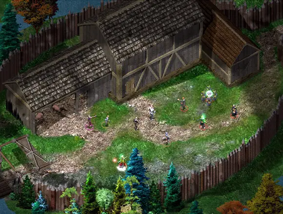 Example of isometric games: Screenshot of "Baldur's Gate" game.