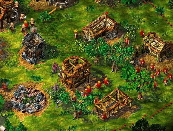 Example of isometric games: Screenshot of "The Settlers" game.