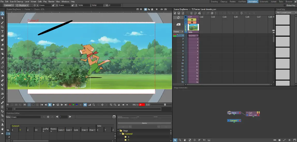 Showcase one of the 2D animation tools: OpenToonz.