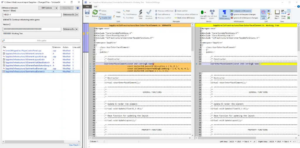 Version control TortoiseGit screenshot