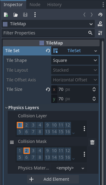 step 2 in how to add collision to tilemaps is to select collision layers for the tileset