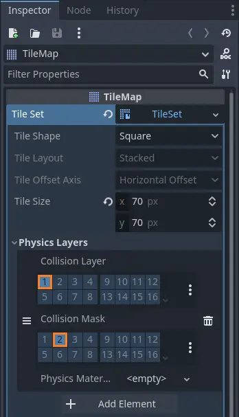 step 2 in how to add collision to tilemaps is to select collision layers for the tileset