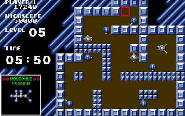 Screenshot of the classic 'Atomix' game (level 5)