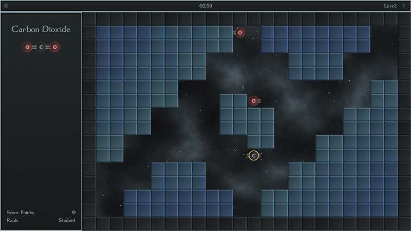 Screenshot of my first game: ChemLab (level 1)