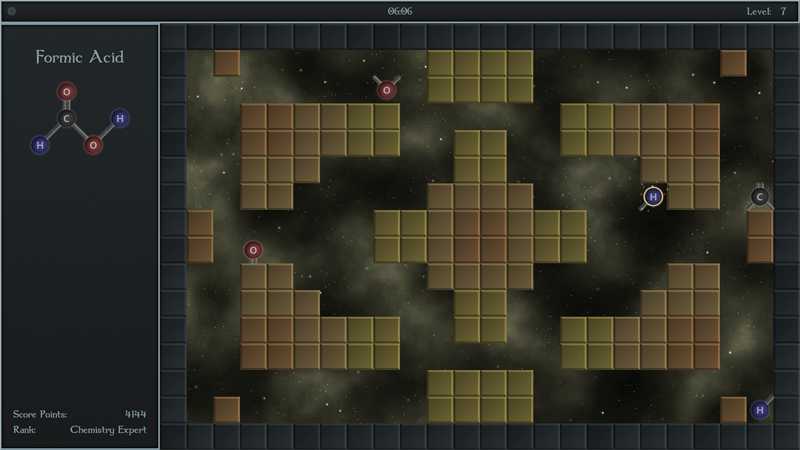 Screenshot of my first game: ChemLab (level 7)
