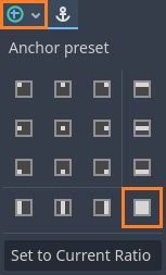 FullRect anchor preset in the background image of the 'Main' user interface menu scene in Godot 4