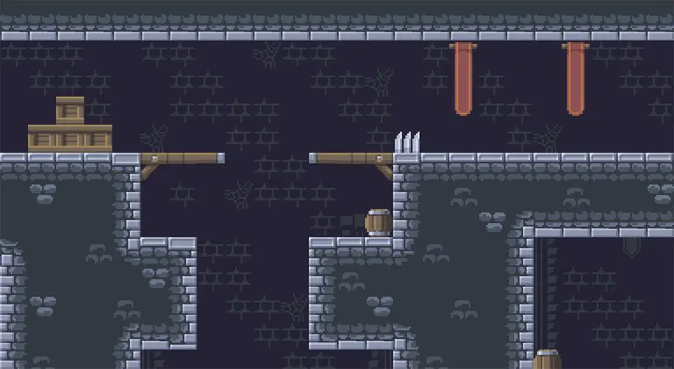 Tilemap example rendered with 'Nearest' texture filtering in Godot 4