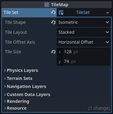 TileSet properties panel in Godot